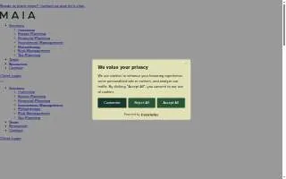 Maia Wealth website