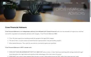 Crow Financial Advisors website