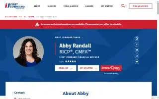 First Command Financial Advisor - Abby Randall, RICP®|CMFA™ website