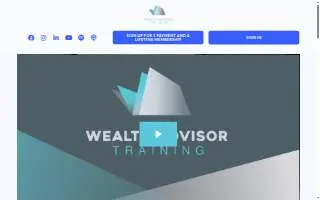 Wealth Advisor Training website