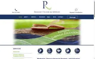 Reliance Financial Services website