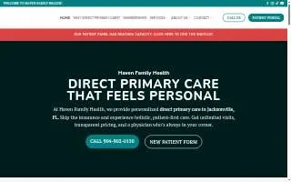 Haven Family Health website