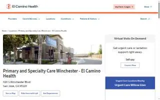 Primary and Specialty Care Winchester - El Camino Health website