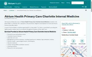 Atrium Health Primary Care Charlotte Internal Medicine
