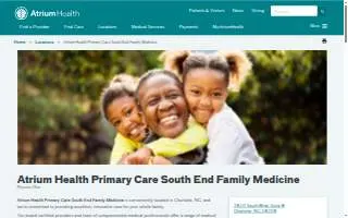 Atrium Health Primary Care South End Family Medicine website