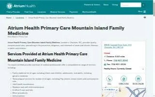 Atrium Health Primary Care Mountain Island Family Medicine website