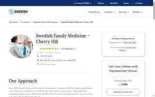 Swedish Family Medicine - Cherry Hill website