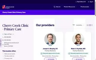 Cherry Creek Clinic – Primary Care website