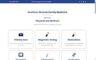 Southern Nevada Family Medicine of Las Vegas website