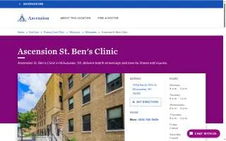 Ascension St. Ben's Clinic website