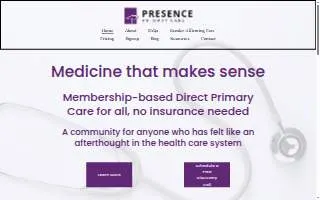 Presence Primary Care website