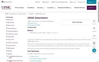 UPMC Downtown website