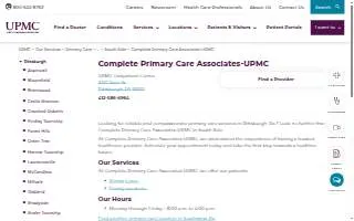 Complete Primary Care Associates-UPMC website