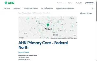 AHN Primary Care - Federal North website