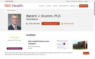 Berent J. Krumm, M.D. website