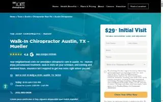 The Joint Chiropractic of Austin website