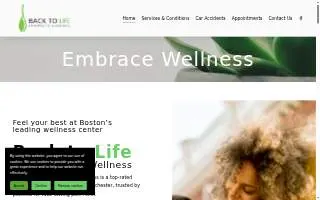 Back to Life Chiropractic & Wellness website
