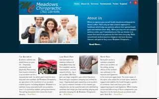 Meadows Chiropractic website