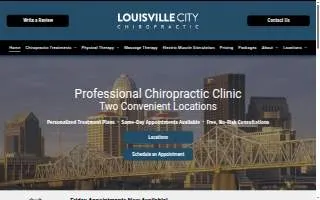 Louisville City Chiropractic website