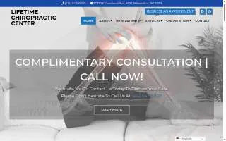 Lifetime Chiropractic Center, LLC website
