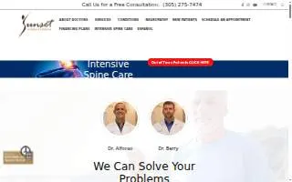 Sunset Chiropractic & Wellness Miami website