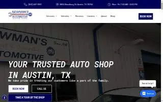 Newman's Automotive of Austin website