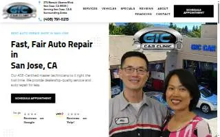 GIC Car Clinic website