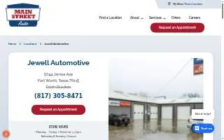 Jewell Automotive - a Main Street Auto shop website