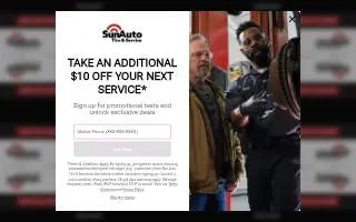 Sun Auto Tire & Service of Portland website