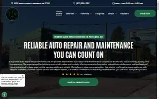 Supreme Auto Repair Shop website