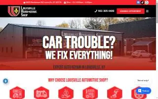 Louisville Automotive Shop website