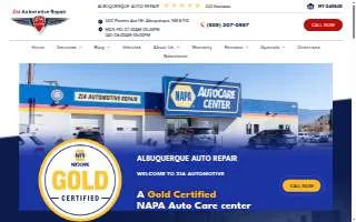 Zia Automotive Repair website