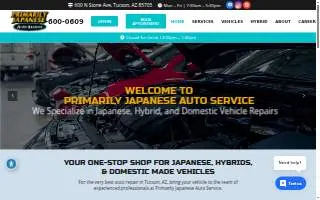 Primarily Japanese Auto Service website