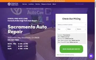 Stress-Free Auto Care of Sacramento website