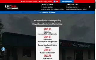 Fast Lane Automotive of Orlando website