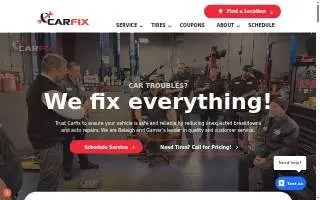 Carfix Auto Repair & Tires - Hillsborough St website