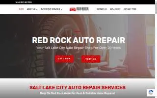 Red Rock Auto Repair of Salt Lake City website