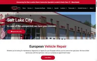 Steve's Automotive Specialists - Salt Lake City website