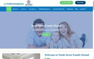 Tenth Street Family Dental website