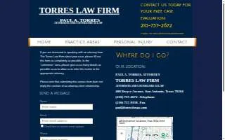 Torres Law Firm of San Antonio website