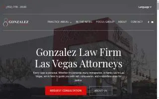 Gonzalez Law Firm of Las Vegas website
