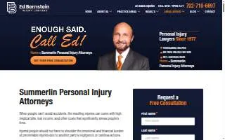 Edward M. Bernstein & Associates Accident and Injury Lawyers of Las Vegas website