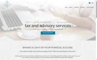 Prism Tax and Advisory website