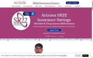 SR22 Insurance Arizona Savings website