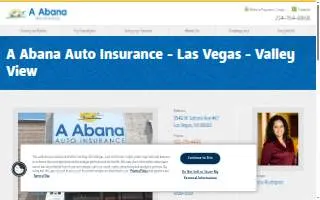 A Abana Auto Insurance of Las Vegas website
