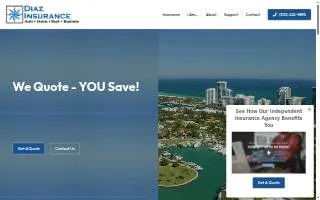 Diaz Insurance, Inc. website