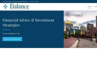 Balance Wealth Advisors of Boston website