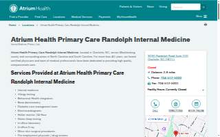 Atrium Health Primary Care Randolph Internal Medicine