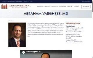 Abraham Varghese, MD website