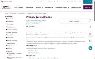 Primary Care at Magee website